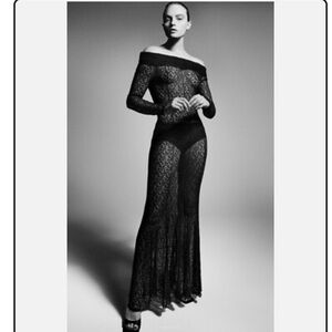 Zara Black Lace Maxi Dress Bloggers Favorite